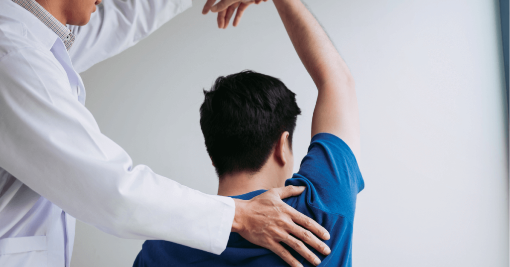 A man receiving chiropractic treatment to aid in his rehabilitation and improve his physical well-being.